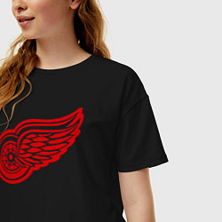 Футболка оверсайз женская Detroit Red Wings: Pavel Datsyuk, цвет: черный — фото 2