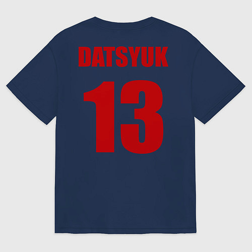 Женская футболка оверсайз Detroit Red Wings: Pavel Datsyuk / Тёмно-синий – фото 2