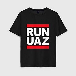 Футболка оверсайз женская Run UAZ, цвет: черный