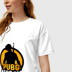 Футболка оверсайз женская PUBG Top 1, цвет: белый — фото 2