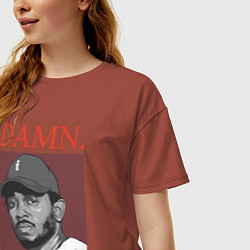 Футболка оверсайз женская Kendrick Lamar: DAMN, цвет: кирпичный — фото 2