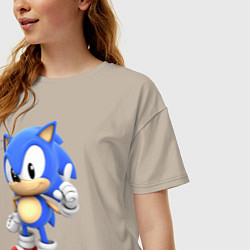 Футболка оверсайз женская Classic Sonic, цвет: миндальный — фото 2