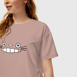 Футболка оверсайз женская Totoro face, цвет: пыльно-розовый — фото 2