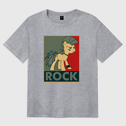 Футболка оверсайз женская Rock Pony, цвет: меланж