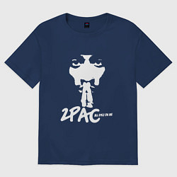 Футболка оверсайз женская 2Pac: All Eyez On Me, цвет: тёмно-синий