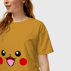 Футболка оверсайз женская Happy Pikachu, цвет: горчичный — фото 2