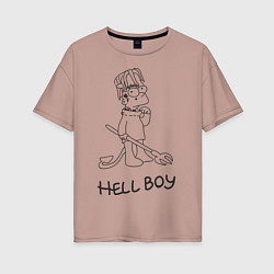 Футболка оверсайз женская Bart: Hell Boy, цвет: пыльно-розовый