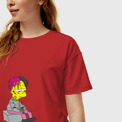 Футболка оверсайз женская Bart: Lil Peep, цвет: красный — фото 2