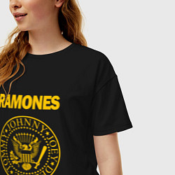 Футболка оверсайз женская Ramones, цвет: черный — фото 2