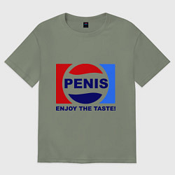 Футболка оверсайз женская Penis. Enjoy the taste, цвет: авокадо
