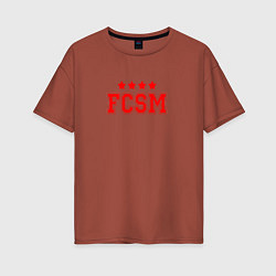 Футболка оверсайз женская FCSM Club, цвет: кирпичный
