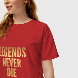 Футболка оверсайз женская Legends Never Die: Gold, цвет: красный — фото 2