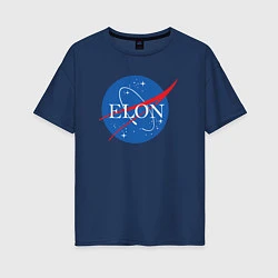 Футболка оверсайз женская Elon NASA, цвет: тёмно-синий