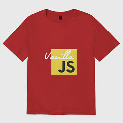 Футболка оверсайз женская Vanilla JS, цвет: красный