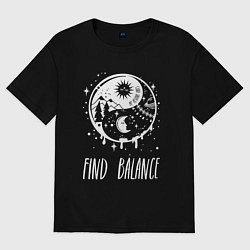 Футболка оверсайз женская Find Balance, цвет: черный
