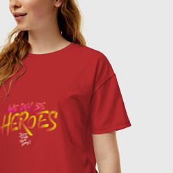 Футболка оверсайз женская Can be heroes, цвет: красный — фото 2