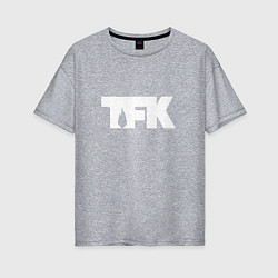 Футболка оверсайз женская TFK: White Logo, цвет: меланж