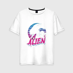 Футболка оверсайз женская Alien: Retro Style, цвет: белый