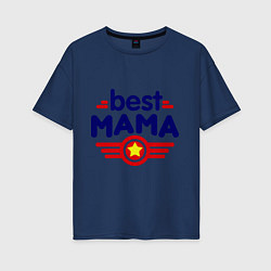 Футболка оверсайз женская Best mama logo, цвет: тёмно-синий