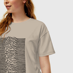 Футболка оверсайз женская Unknown Pleasures, цвет: миндальный — фото 2