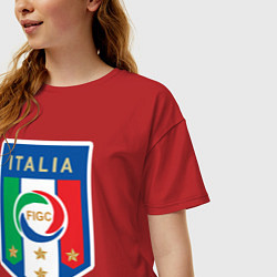 Футболка оверсайз женская Italia FIGC, цвет: красный — фото 2