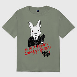 Футболка оверсайз женская Misfits: White rabbit, цвет: авокадо