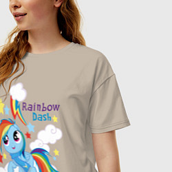 Футболка оверсайз женская Rainbow Dash, цвет: миндальный — фото 2