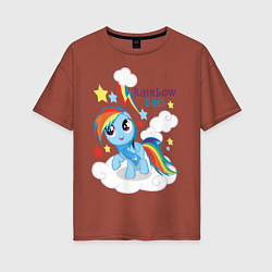 Футболка оверсайз женская Rainbow Dash, цвет: кирпичный