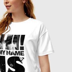 Футболка оверсайз женская My name is slim shady, цвет: белый — фото 2