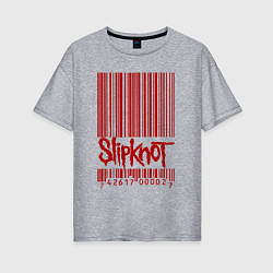 Футболка оверсайз женская Slipknot: barcode, цвет: меланж