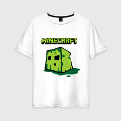 Футболка оверсайз женская Minecraft Creeper, цвет: белый