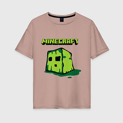 Футболка оверсайз женская Minecraft Creeper, цвет: пыльно-розовый