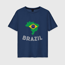 Футболка оверсайз женская Brazil Country, цвет: тёмно-синий