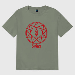Футболка оверсайз женская Slipknot Penragram, цвет: авокадо