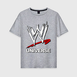 Футболка оверсайз женская WWE universe, цвет: меланж