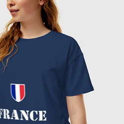Футболка оверсайз женская France, цвет: тёмно-синий — фото 2