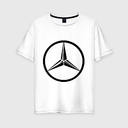 Футболка оверсайз женская Mercedes-Benz logo, цвет: белый