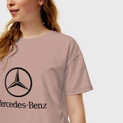 Футболка оверсайз женская Logo Mercedes-Benz, цвет: пыльно-розовый — фото 2