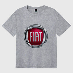 Футболка оверсайз женская FIAT logo, цвет: меланж