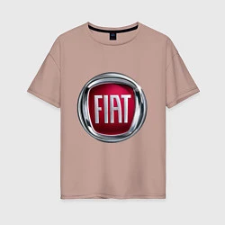 Футболка оверсайз женская FIAT logo, цвет: пыльно-розовый