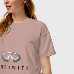 Футболка оверсайз женская Logo Infiniti, цвет: пыльно-розовый — фото 2