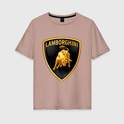 Футболка оверсайз женская Lamborghini logo, цвет: пыльно-розовый