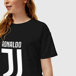 Футболка оверсайз женская Ronaldo CR7, цвет: черный — фото 2