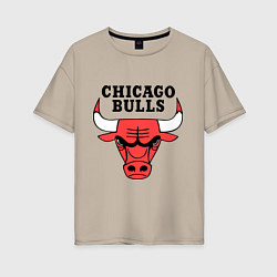 Футболка оверсайз женская Chicago Bulls, цвет: миндальный