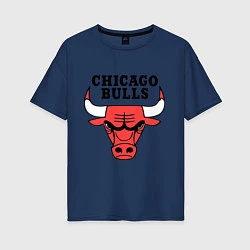 Футболка оверсайз женская Chicago Bulls, цвет: тёмно-синий