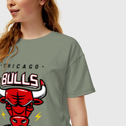 Футболка оверсайз женская Chicago Bulls est. 1966, цвет: авокадо — фото 2