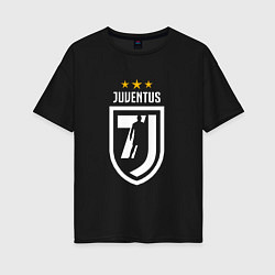 Футболка оверсайз женская Juventus 7J, цвет: черный