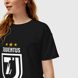 Футболка оверсайз женская Juventus 7J, цвет: черный — фото 2