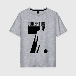 Футболка оверсайз женская Juventus: Ronaldo 7, цвет: меланж