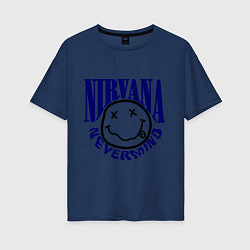 Футболка оверсайз женская Nevermind Nirvana, цвет: тёмно-синий